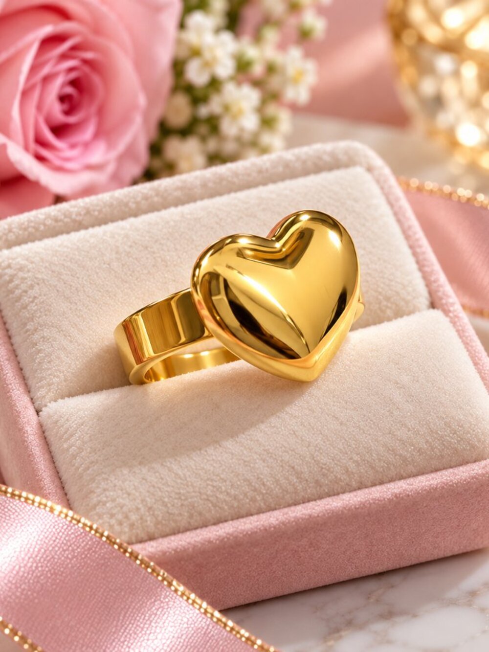 Anillo Corazón Dorado